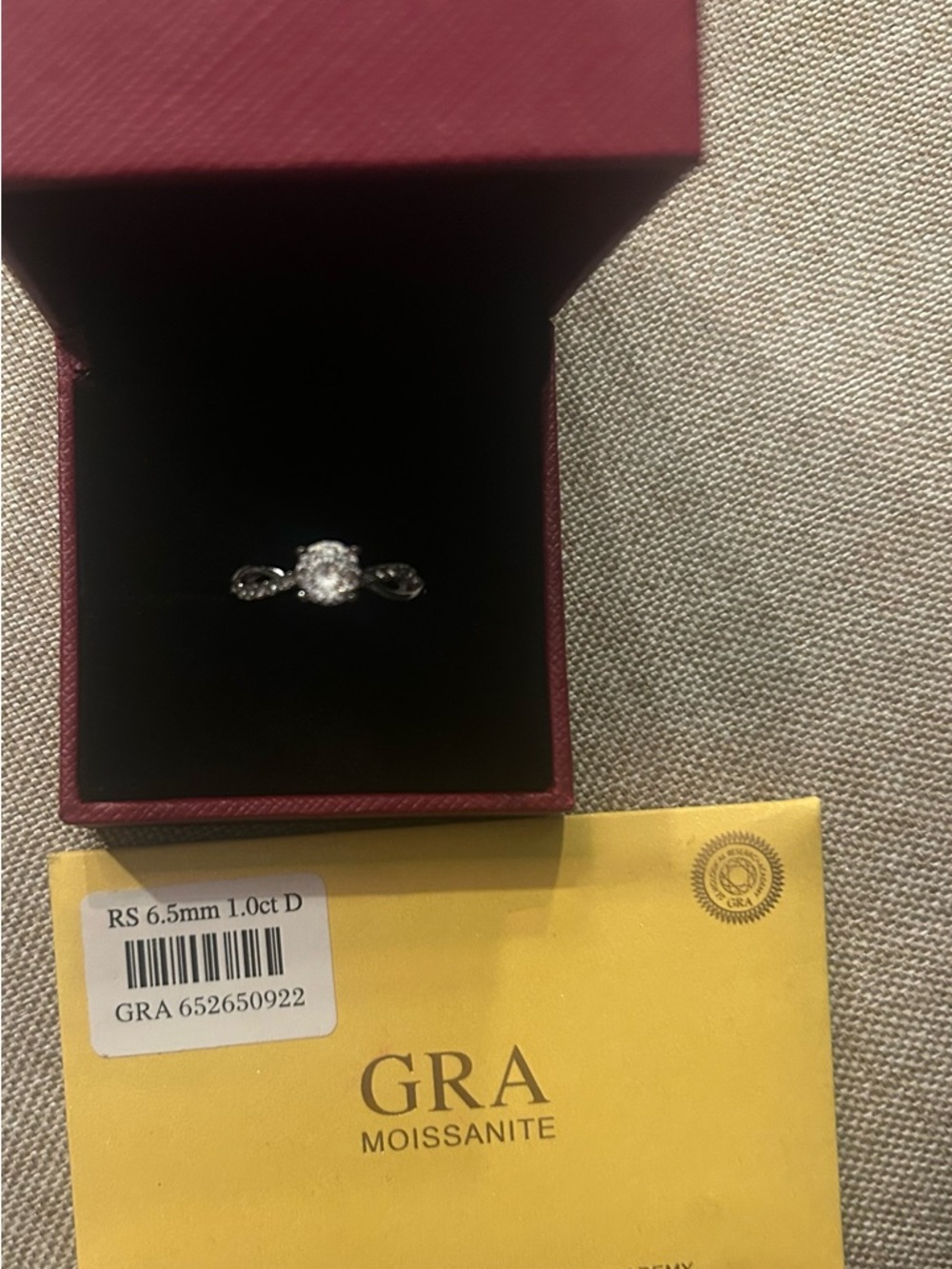 White Solitaire Twist Ring in Silver-Tone